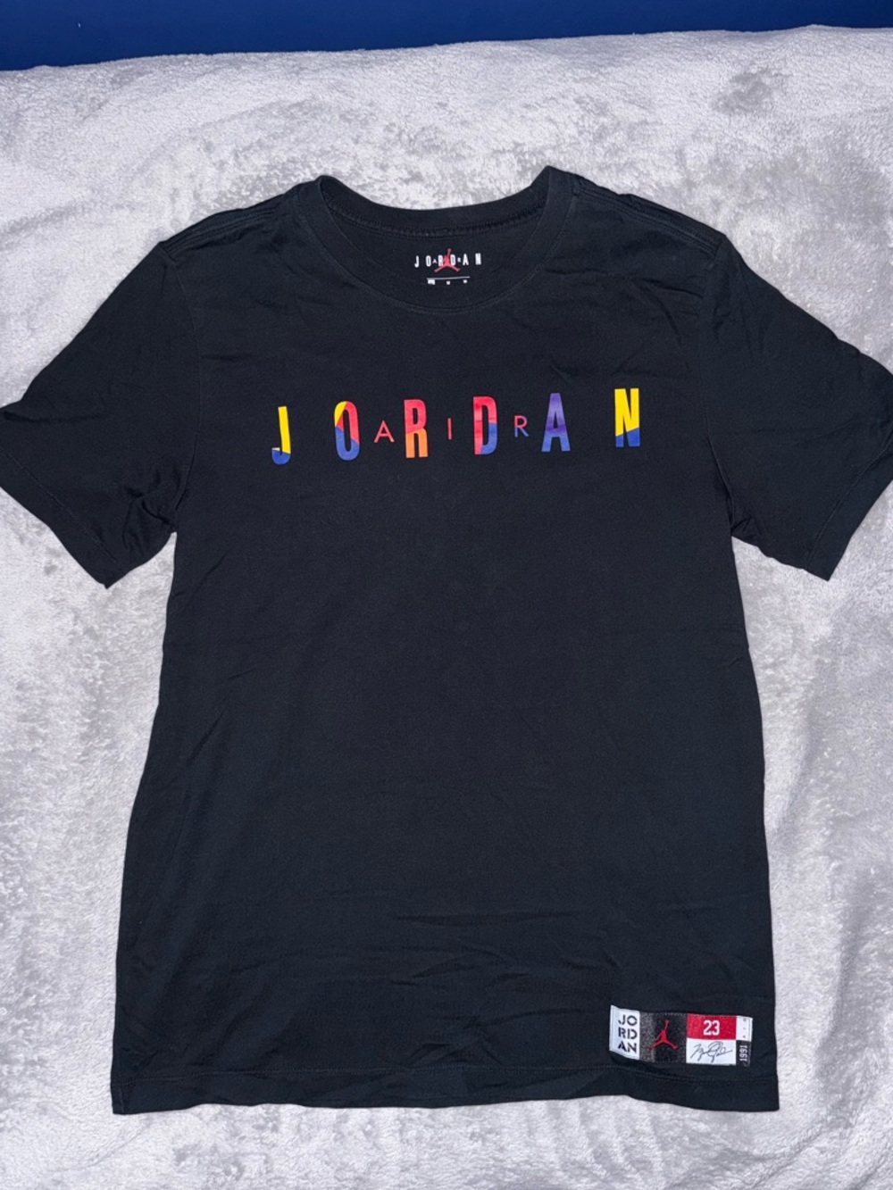 Mens Air Jordan 23 Graphic Men's Black Multicolor Logo Tee